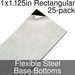 Miniature Base Bottoms, Rectangular, 1x1.125inch, Flexible Steel (25) - LITKO Game Accessories
