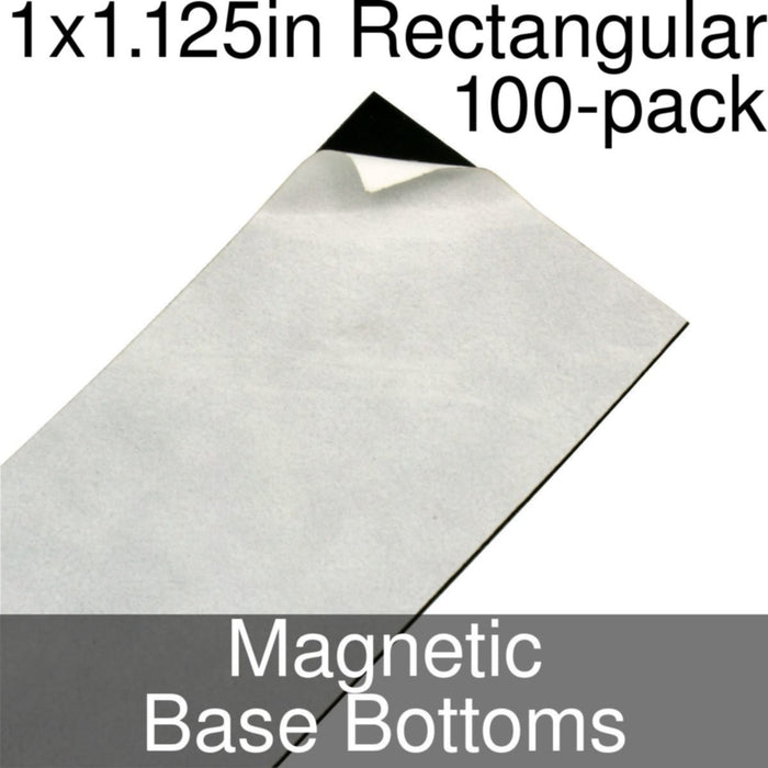 Miniature Base Bottoms, Rectangular, 1x1.125inch, Magnet (100)-Miniature Bases-LITKO Game Accessories
