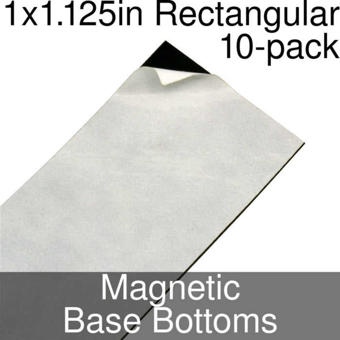 Miniature Base Bottoms, Rectangular, 1x1.125inch, Magnet (10) - LITKO Game Accessories
