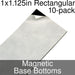 Miniature Base Bottoms, Rectangular, 1x1.125inch, Magnet (10)-Miniature Bases-LITKO Game Accessories