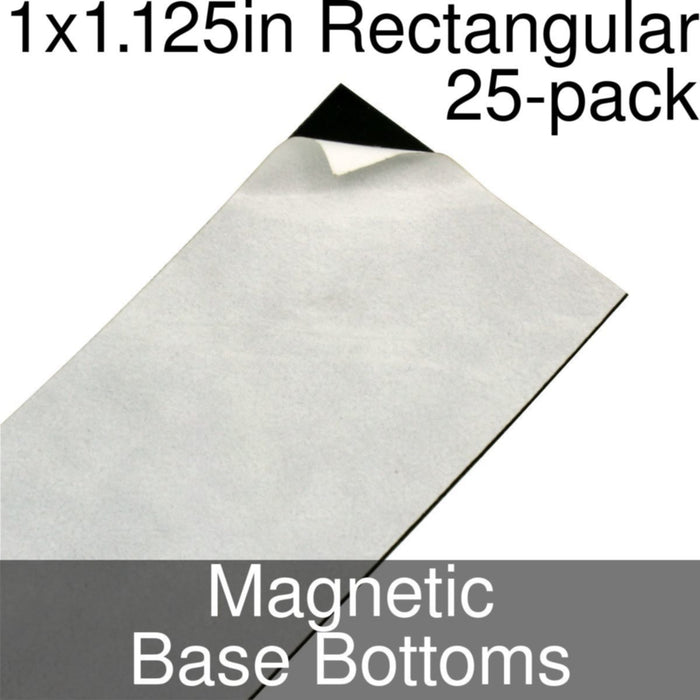 Miniature Base Bottoms, Rectangular, 1x1.125inch, Magnet (25)-Miniature Bases-LITKO Game Accessories
