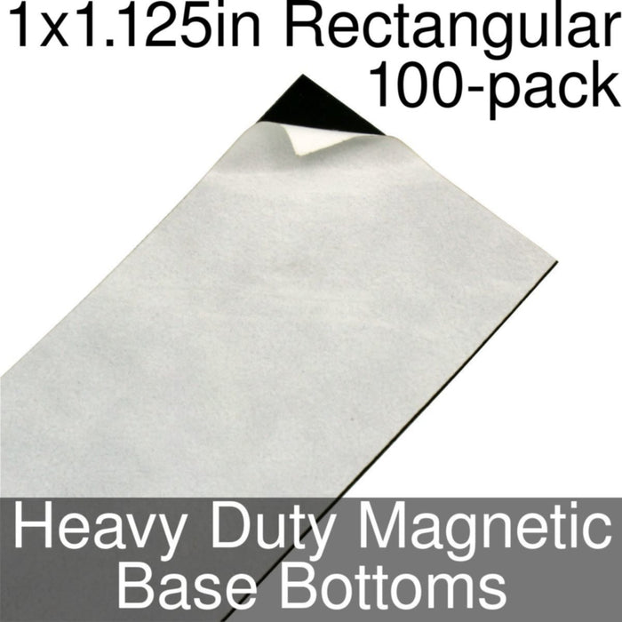 Miniature Base Bottoms, Rectangular, 1x1.125inch, Heavy Duty Magnet (100)-Miniature Bases-LITKO Game Accessories