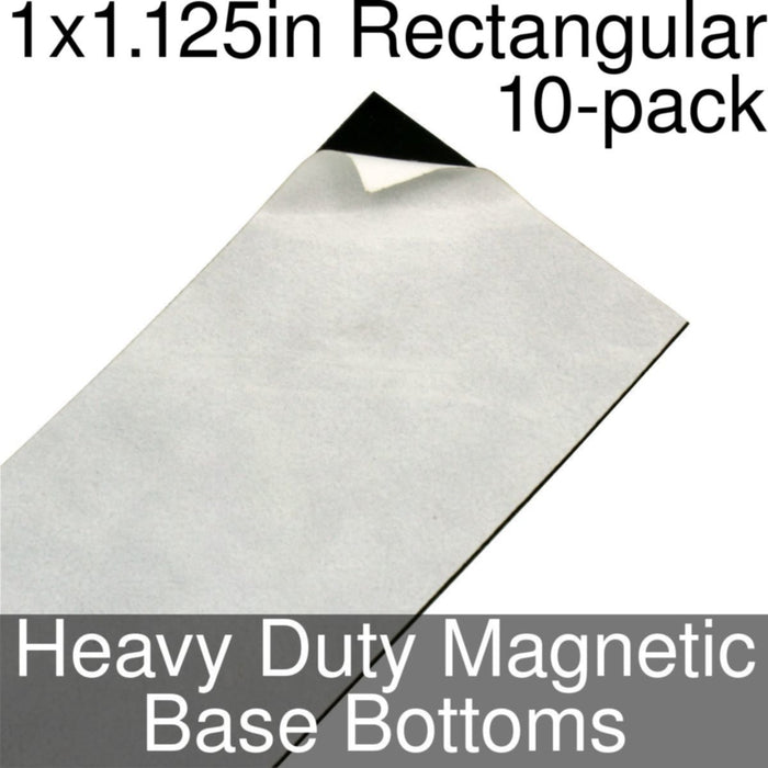 Miniature Base Bottoms, Rectangular, 1x1.125inch, Heavy Duty Magnet (10)-Miniature Bases-LITKO Game Accessories