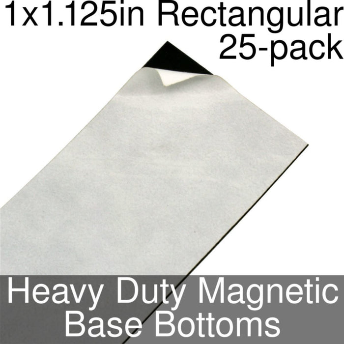 Miniature Base Bottoms, Rectangular, 1x1.125inch, Heavy Duty Magnet (25) - LITKO Game Accessories