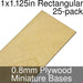 Miniature Bases, Rectangular, 1x1.125inch, 0.8mm Plywood (25) - LITKO Game Accessories
