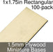 Miniature Bases, Rectangular, 1x1.75inch, 1.5mm Plywood (100)-Miniature Bases-LITKO Game Accessories