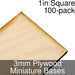 Miniature Bases, Square, 1inch, 3mm Plywood (100) - LITKO Game Accessories