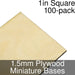 Miniature Bases, Square, 1inch, 1.5mm Plywood (100)-Miniature Bases-LITKO Game Accessories