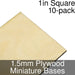 Miniature Bases, Square, 1inch, 1.5mm Plywood (10)-Miniature Bases-LITKO Game Accessories