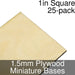 Miniature Bases, Square, 1inch, 1.5mm Plywood (25)-Miniature Bases-LITKO Game Accessories