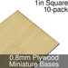 Miniature Bases, Square, 1inch, 0.8mm Plywood (10)-Miniature Bases-LITKO Game Accessories