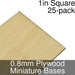 Miniature Bases, Square, 1inch, 0.8mm Plywood (25)-Miniature Bases-LITKO Game Accessories