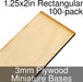 Miniature Bases, Rectangular, 1.25x2inch, 3mm Plywood (100)-Miniature Bases-LITKO Game Accessories