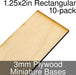 Miniature Bases, Rectangular, 1.25x2inch, 3mm Plywood (10)-Miniature Bases-LITKO Game Accessories