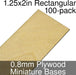 Miniature Bases, Rectangular, 1.25x2inch, 0.8mm Plywood (100)-Miniature Bases-LITKO Game Accessories