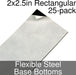 Miniature Base Bottoms, Rectangular, 2x2.5inch, Flexible Steel (25)-Miniature Bases-LITKO Game Accessories