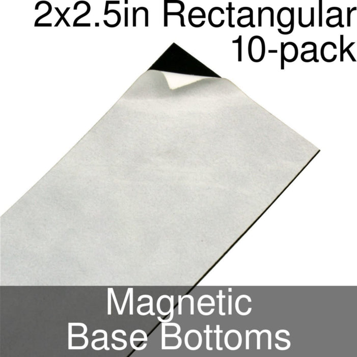 Miniature Base Bottoms, Rectangular, 2x2.5inch, Magnet (10)-Miniature Bases-LITKO Game Accessories
