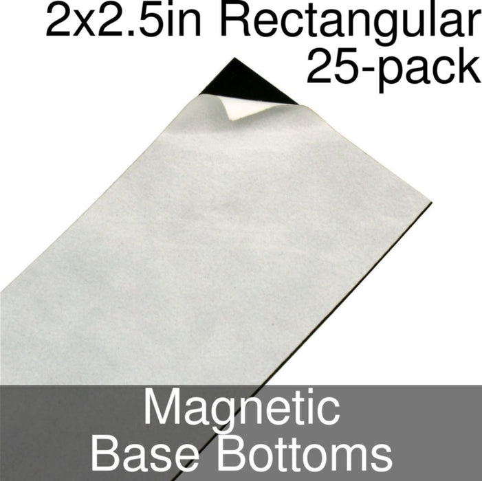 Miniature Base Bottoms, Rectangular, 2x2.5inch, Magnet (25)-Miniature Bases-LITKO Game Accessories