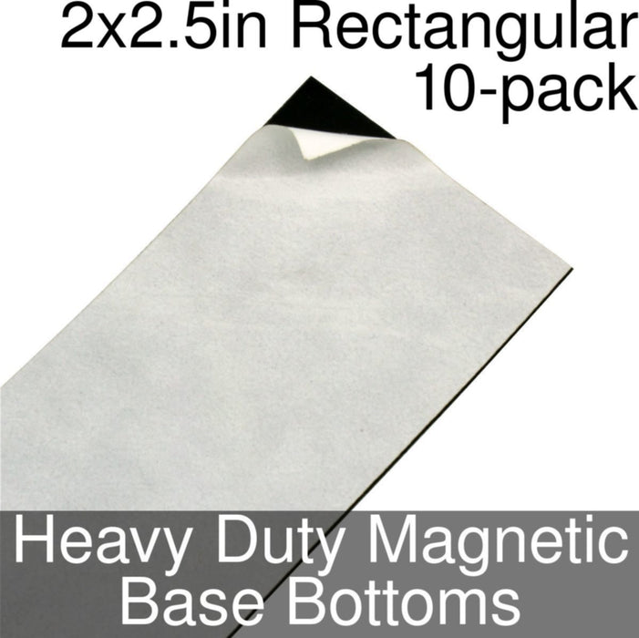 Miniature Base Bottoms, Rectangular, 2x2.5inch, Heavy Duty Magnet (10)-Miniature Bases-LITKO Game Accessories