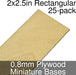 Miniature Bases, Rectangular, 2x2.5inch, 0.8mm Plywood (25) - LITKO Game Accessories
