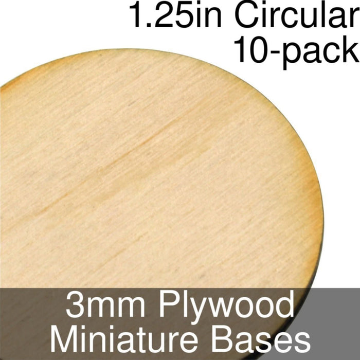 Miniature Bases, Circular, 1.25inch, 3mm Plywood (10)-Miniature Bases-LITKO Game Accessories