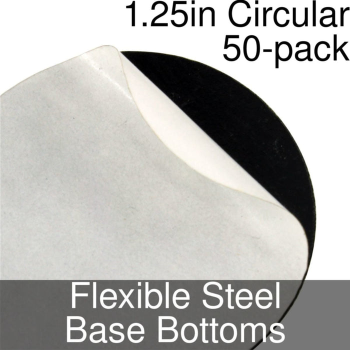 Miniature Base Bottoms, Circular, 1.25inch, Flexible Steel (50) - LITKO Game Accessories