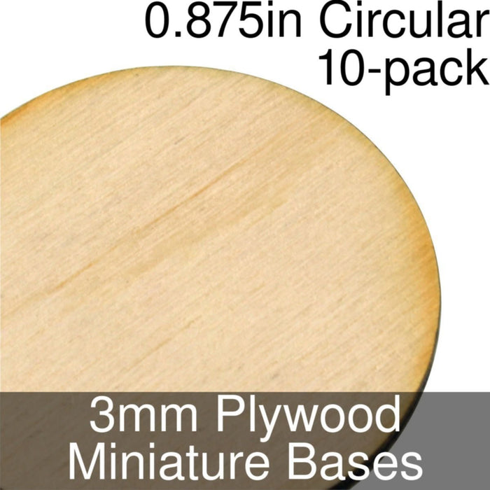 Miniature Bases, Circular, 0.875inch, 3mm Plywood (10)-Miniature Bases-LITKO Game Accessories