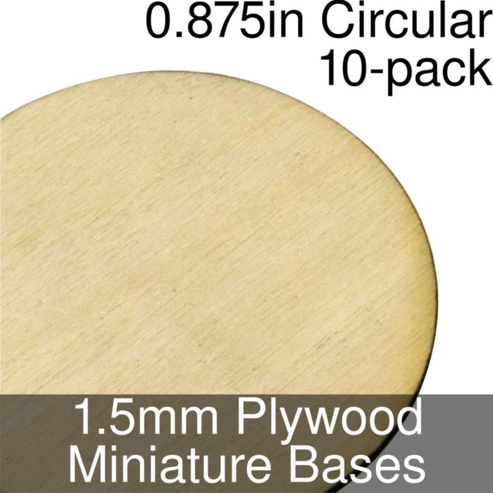 Miniature Bases, Circular, 0.875inch, 1.5mm Plywood (10)-Miniature Bases-LITKO Game Accessories