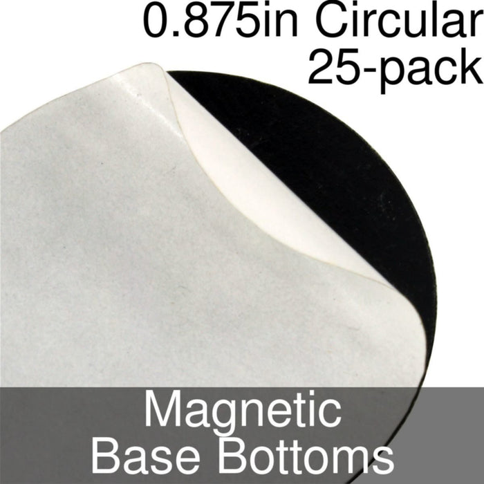 Miniature Base Bottoms, Circular, 0.875inch, Magnet (25)-Miniature Bases-LITKO Game Accessories