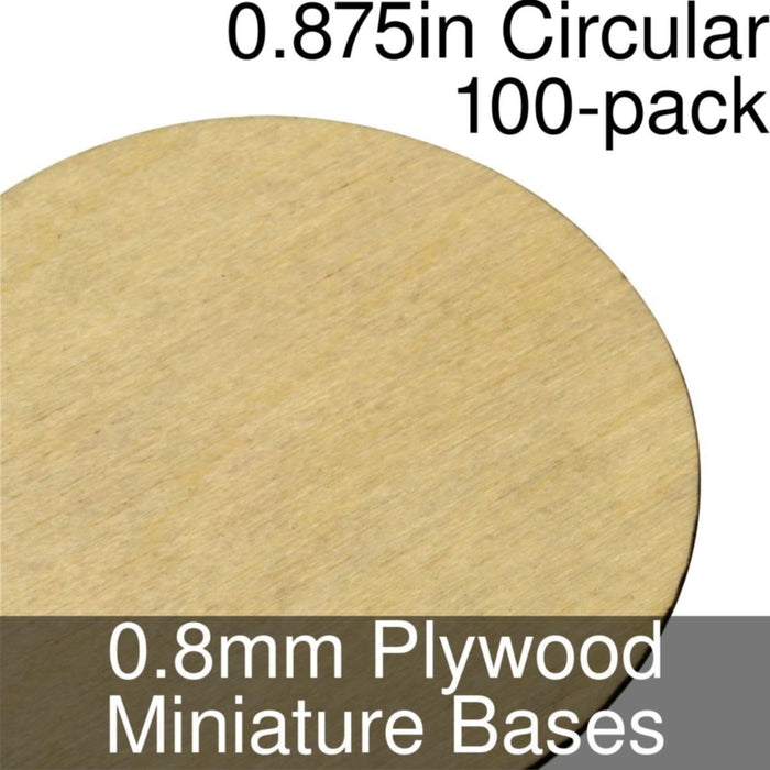 Miniature Bases, Circular, 0.875inch, 0.8mm Plywood (100)-Miniature Bases-LITKO Game Accessories