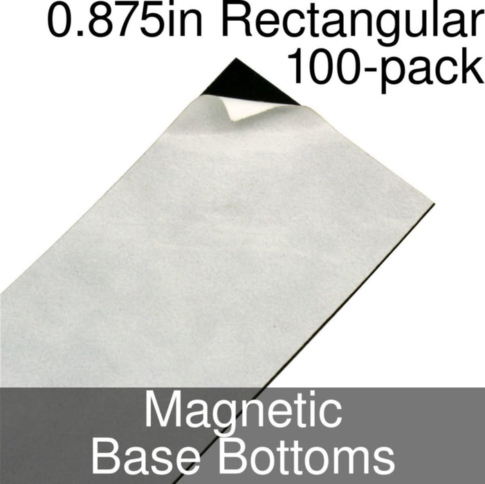 Miniature Base Bottoms, Rectangular, 0.875inch, Magnet (100)-Miniature Bases-LITKO Game Accessories