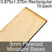 Miniature Bases, Rectangular, 0.875x1.375inch, 3mm Plywood (10)-Miniature Bases-LITKO Game Accessories