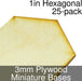 Miniature Bases, Hexagonal, 1inch, 3mm Plywood (25) - LITKO Game Accessories