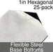 Miniature Base Bottoms, Hexagonal, 1inch, Flexible Steel (25) - LITKO Game Accessories