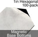 Miniature Base Bottoms, Hexagonal, 1inch, Magnet (100)-Miniature Bases-LITKO Game Accessories