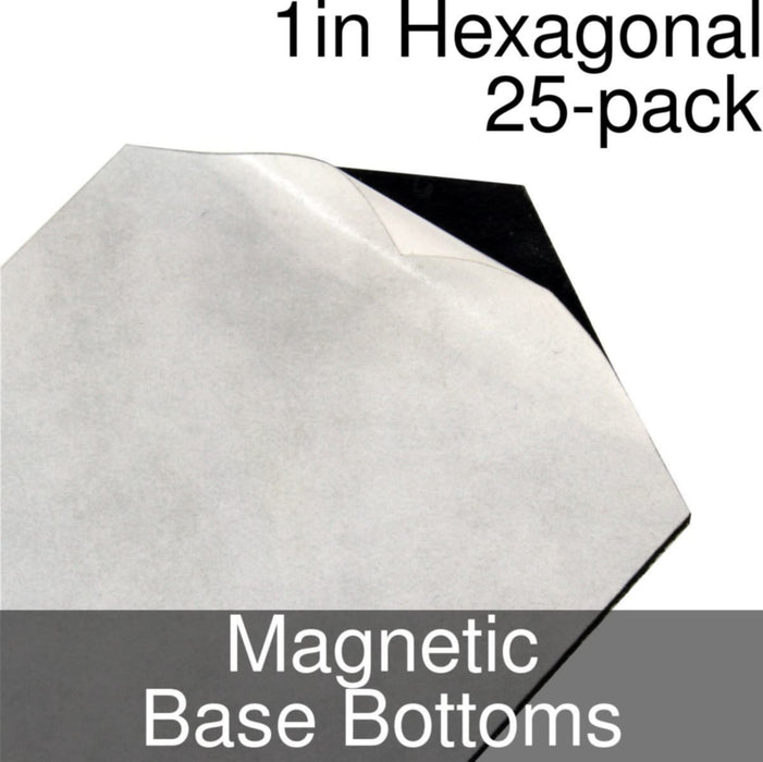 Miniature Base Bottoms, Hexagonal, 1inch, Magnet (25)-Miniature Bases-LITKO Game Accessories