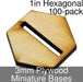 Miniature Bases, Hexagonal, 1in (Slotted), 3mm Plywood (100)-Miniature Bases-LITKO Game Accessories