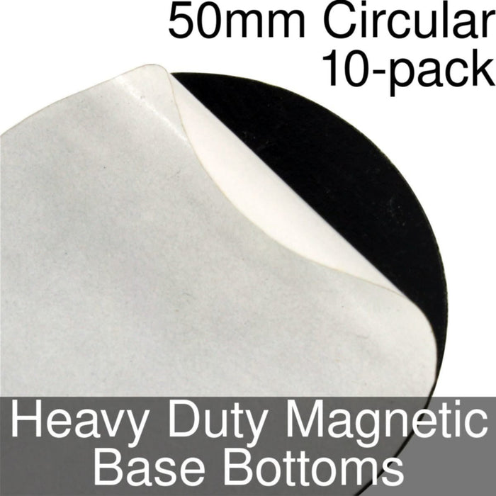 Miniature Base Bottoms, Circular, 50mm, Heavy Duty Magnet (10) - LITKO Game Accessories