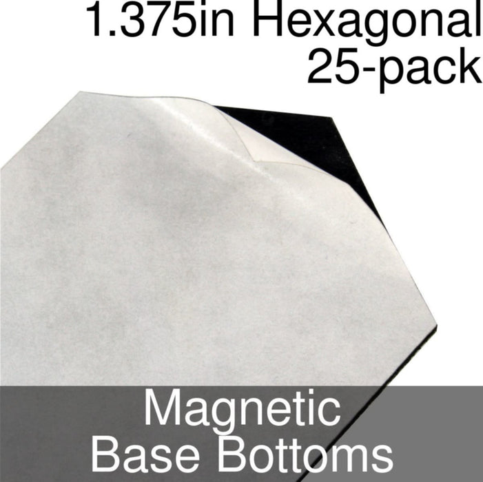 Miniature Base Bottoms, Hexagonal, 1.375inch, Magnet (25)-Miniature Bases-LITKO Game Accessories