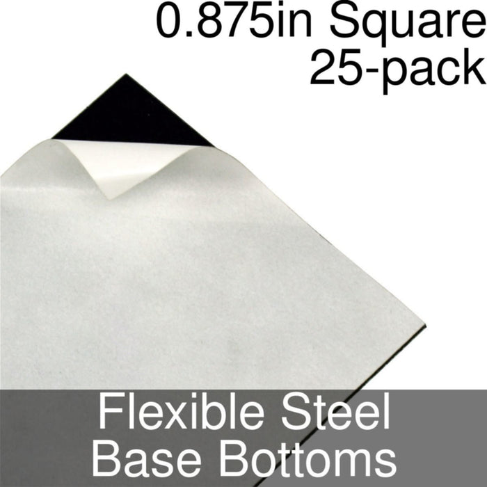 Miniature Base Bottoms, Square, 0.875inch, Flexible Steel (25)-Miniature Bases-LITKO Game Accessories