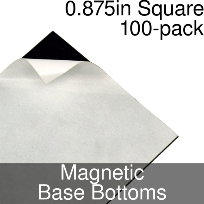 Miniature Base Bottoms, Square, 0.875inch, Magnet (100)-Miniature Bases-LITKO Game Accessories