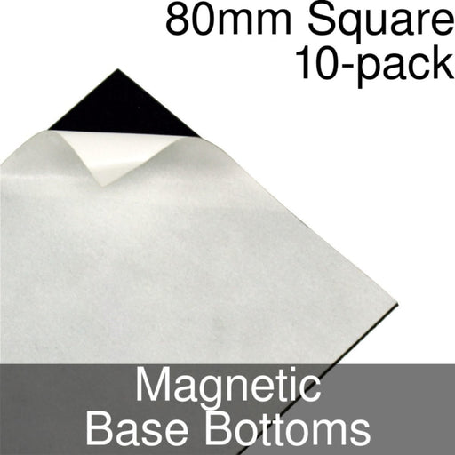 Miniature Base Bottoms, Square, 80mm, Magnet (10)-Miniature Bases-LITKO Game Accessories
