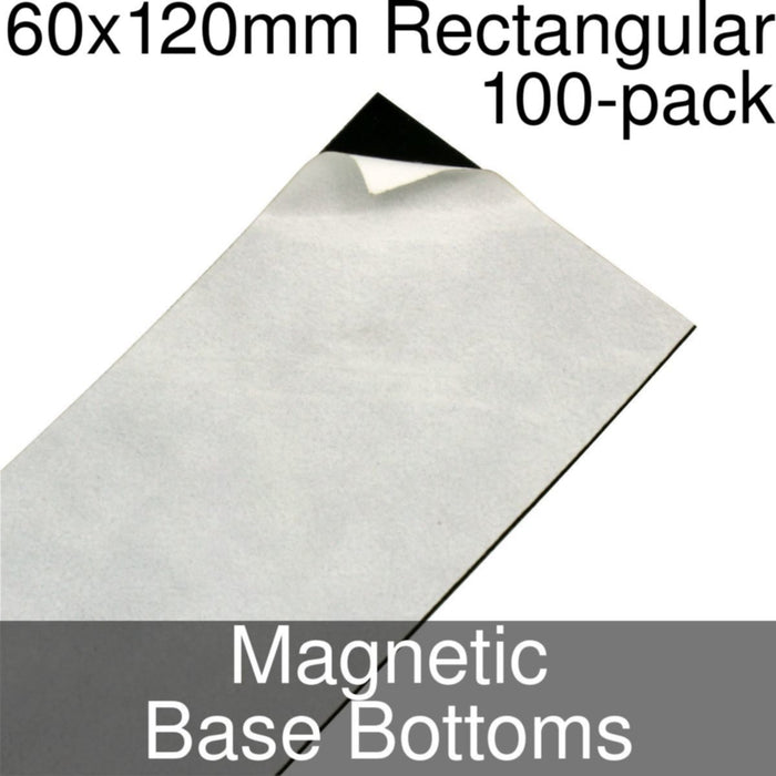 Miniature Base Bottoms, Rectangular, 60x120mm, Magnet (100)-Miniature Bases-LITKO Game Accessories