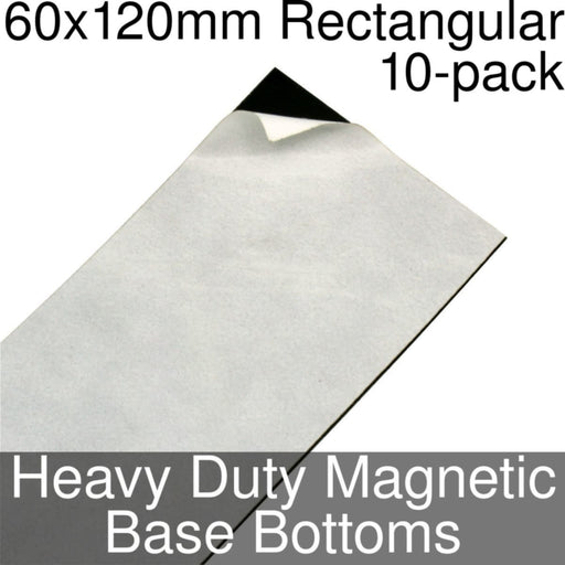 Miniature Base Bottoms, Rectangular, 60x120mm, Heavy Duty Magnet (10)-Miniature Bases-LITKO Game Accessories