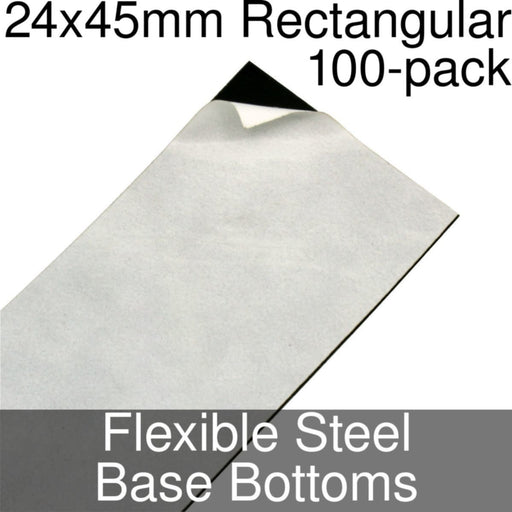 Miniature Base Bottoms, Rectangular, 24x45mm, Flexible Steel (100)-Miniature Bases-LITKO Game Accessories