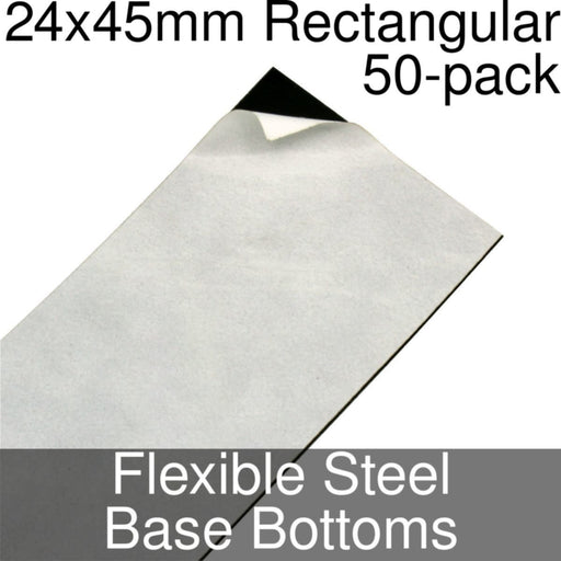 Miniature Base Bottoms, Rectangular, 24x45mm, Flexible Steel (50)-Miniature Bases-LITKO Game Accessories