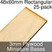 Miniature Bases, Rectangular, 48x60mm, 3mm Plywood (25) - LITKO Game Accessories