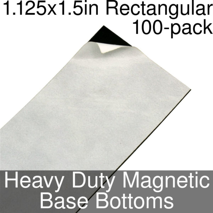 Miniature Base Bottoms, Rectangular, 1.125x1.5inch, Heavy Duty Magnet (100)-Miniature Bases-LITKO Game Accessories