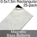 Miniature Base Bottoms, Rectangular, 0.5x1.5inch, Magnet (25)-Miniature Bases-LITKO Game Accessories