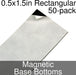 Miniature Base Bottoms, Rectangular, 0.5x1.5inch, Magnet (50)-Miniature Bases-LITKO Game Accessories